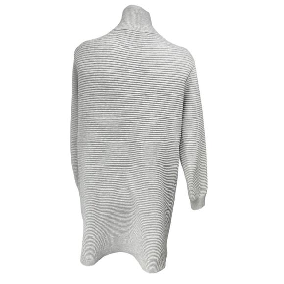 Selected Women's Gray Long Sleeve Rib Knit Open Front Cardigan Sweater Top Sz L - Picture 2 of 4